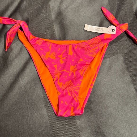 NWT VICTORIA'S SECRET Pink Palm Knotted Bralette Bikini Set Size XL & M - Picture 10 of 14